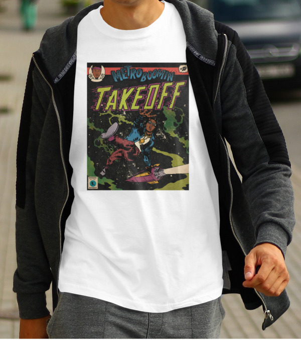 Metro Boomin Takeoff Comic Style Space Adventure T-Shirt