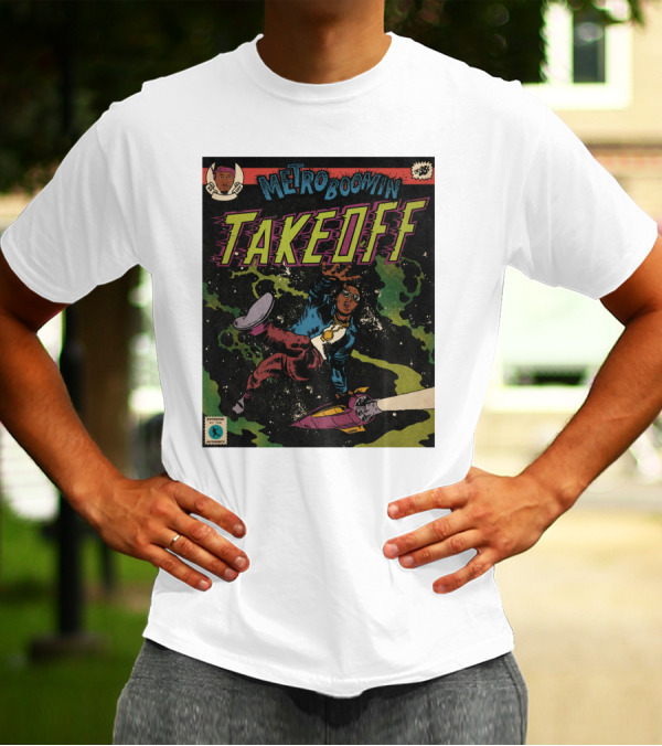 Metro Boomin Takeoff Comic Style Space Adventure T-Shirt