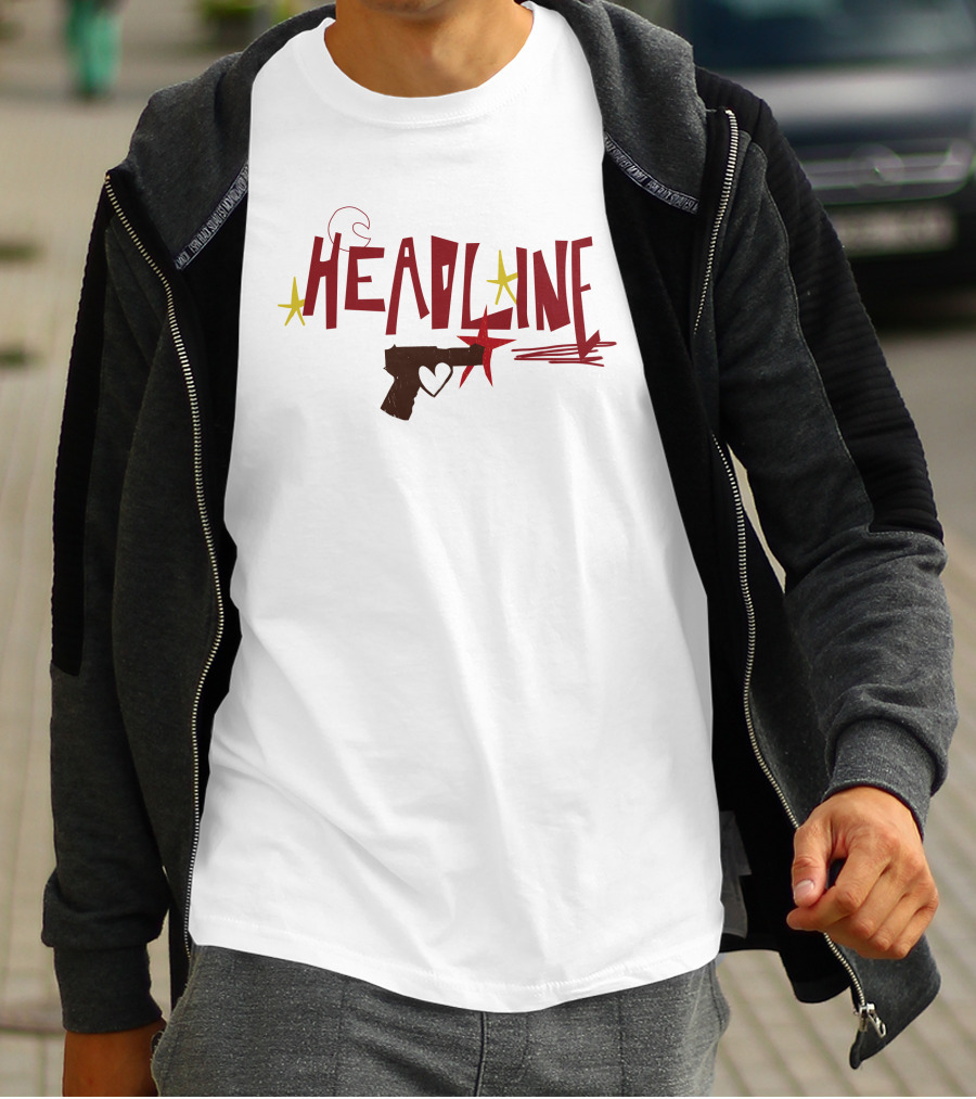Luludrawww Headline Louis Tomlinson Heart Gun Star T-Shirt