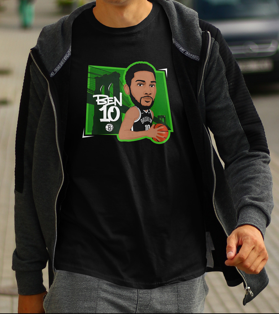 Nbacentral Ben Simmons Ben 10 Brooklyn Nets Cartoon Basketball T-Shirt