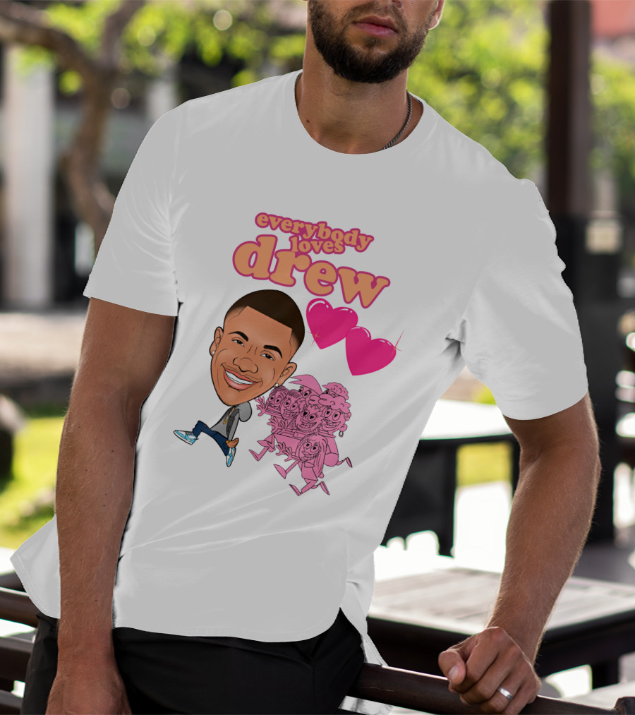 Tdashrich Tequan Richmond Everybody Loves Drew Hearts Cartoon Characters T-Shirt