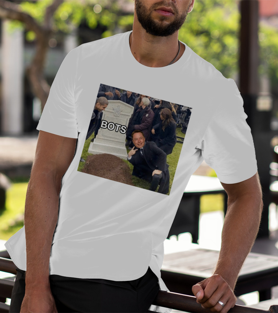 Rip Elon Musk Bots Cemetery Humor Image T-Shirt
