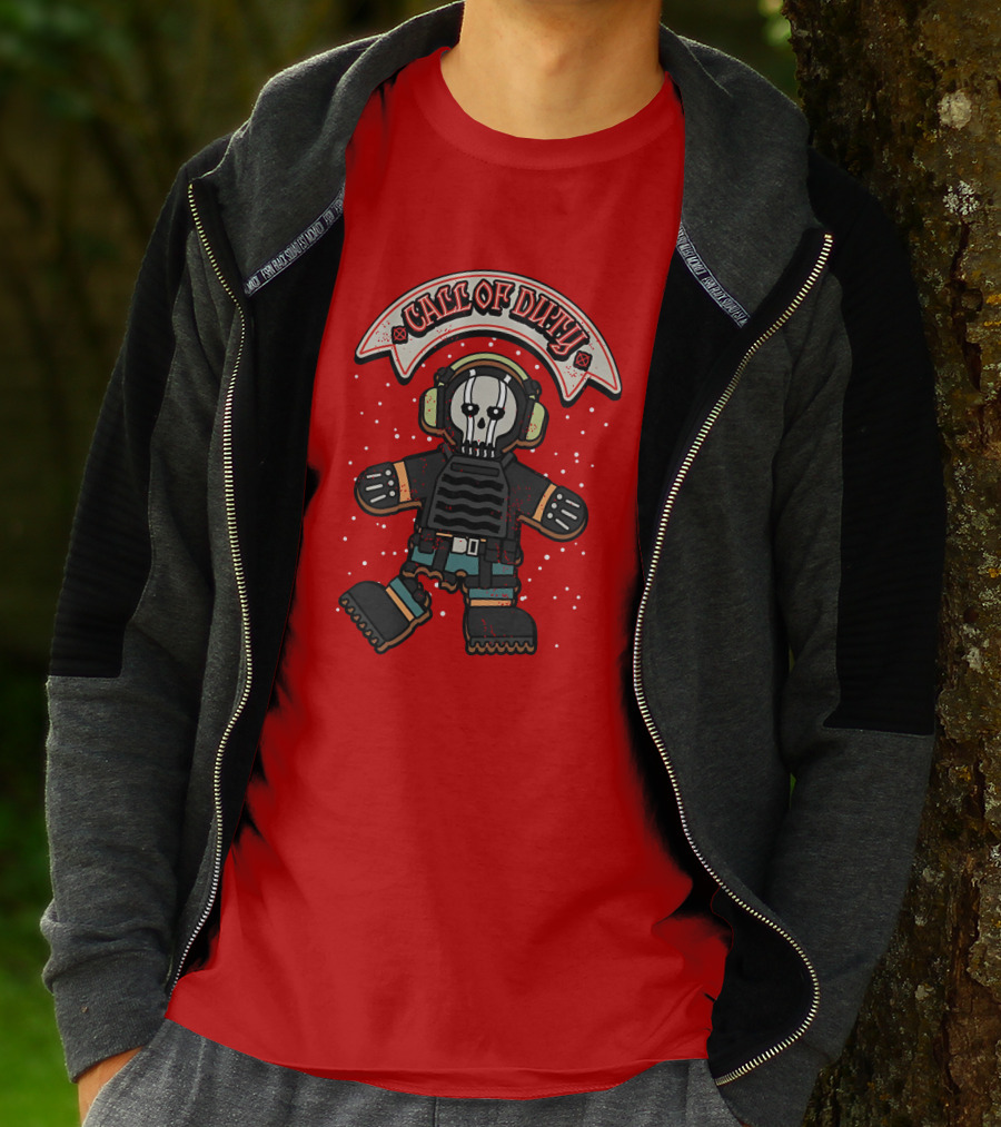 Dysmo Call Of Duty Skull Soldier Gingerbread Red Holiday Game Fusion T-Shirt