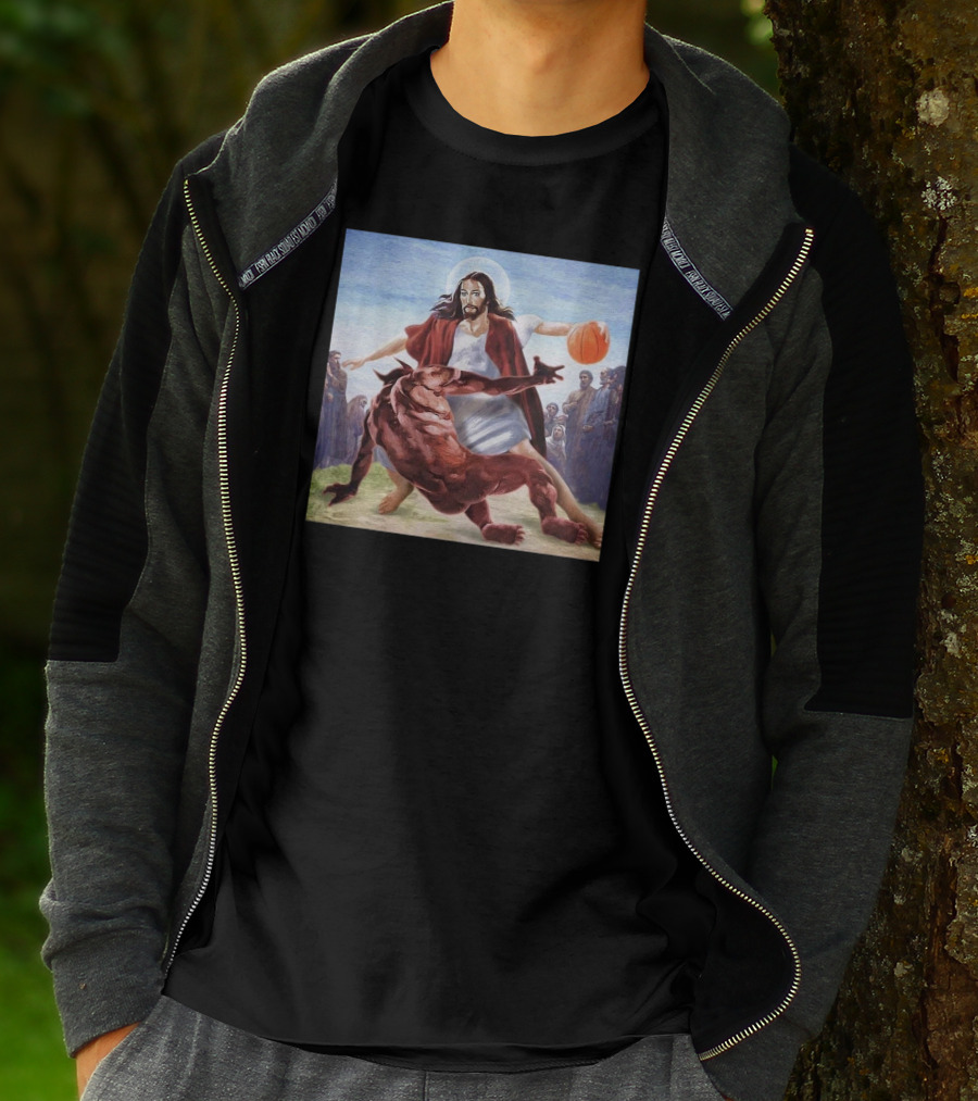 Kofie Jesus Basketball Duel Demon Art 'Ball Is Life' T-Shirt
