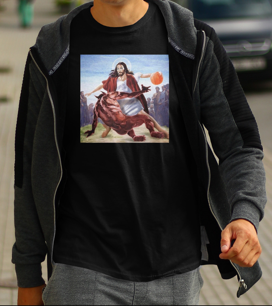 Kofie Jesus Basketball Duel Demon Art 'Ball Is Life' T-Shirt