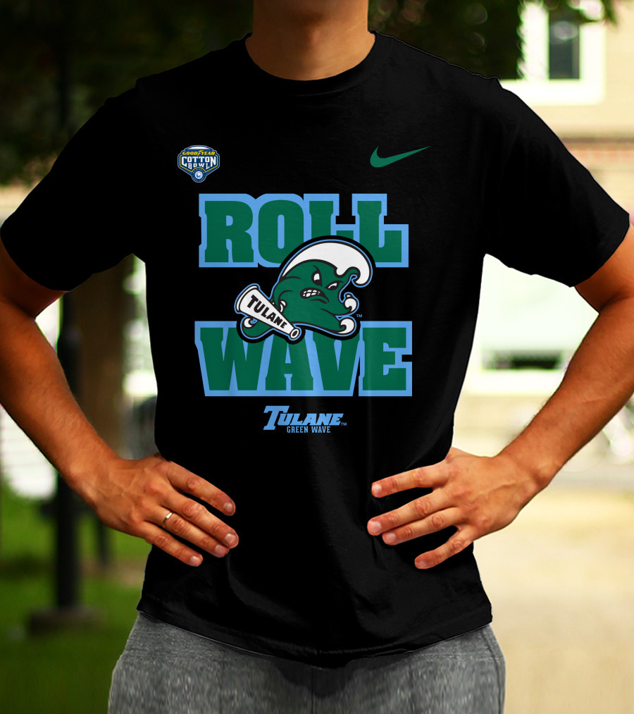 GoodYear Cotton Bowl Roll Wave Tulane Green Wave T-Shirt