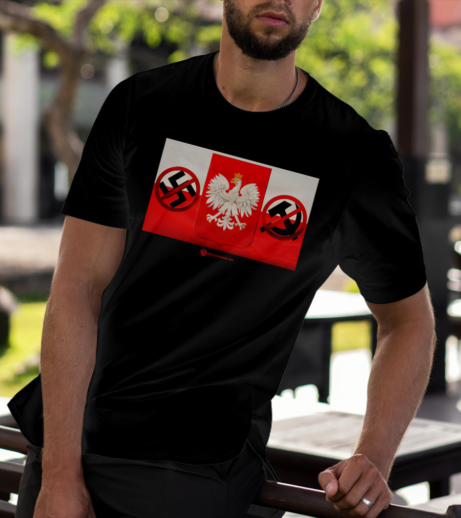 WeAreChange.org The Polish Spirit Anti-Swastika Anti-Communism Eagle T-Shirt
