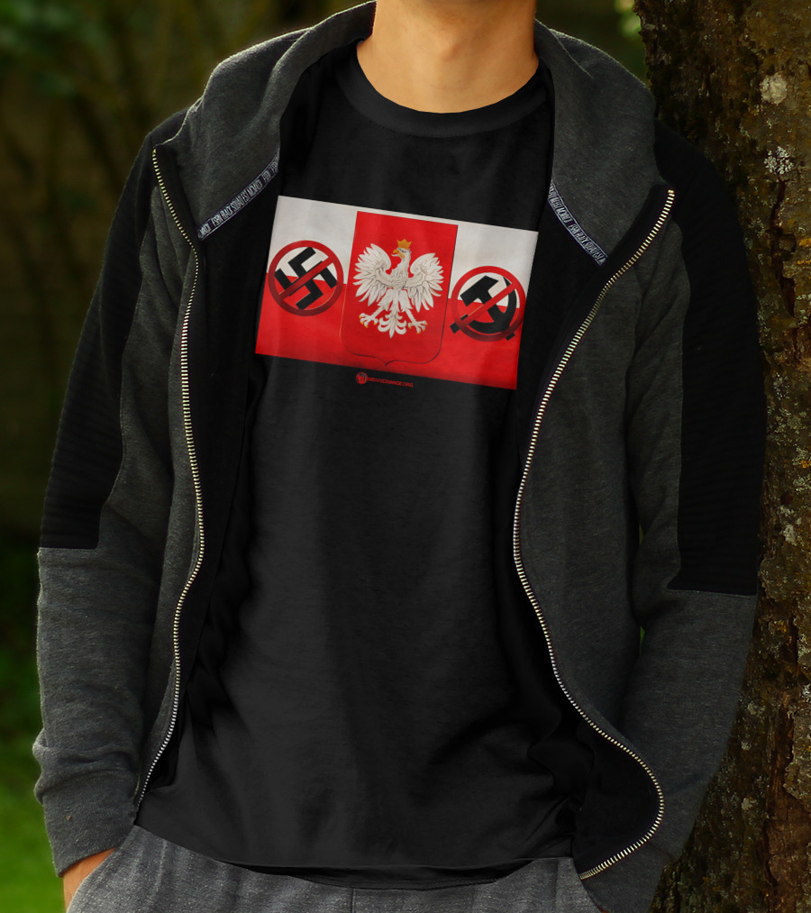 WeAreChange.org The Polish Spirit Anti-Swastika Anti-Communism Eagle T-Shirt