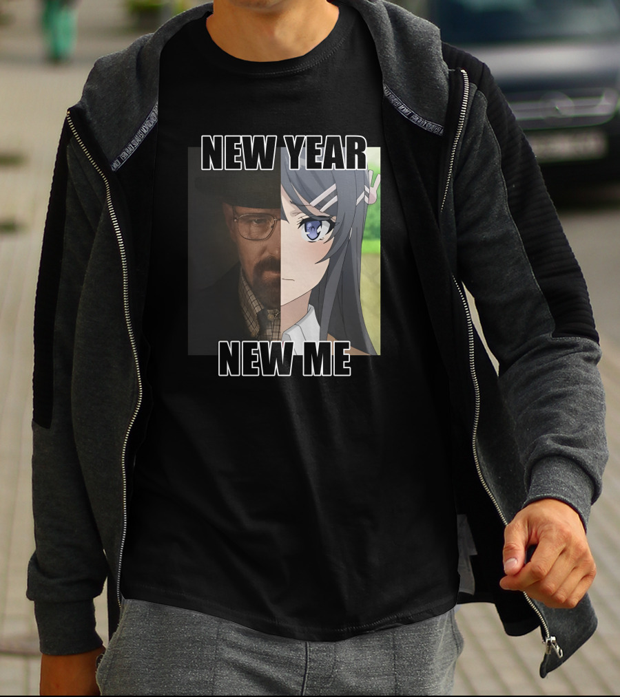New Year New Me Walter White Anime Crossover T-Shirt