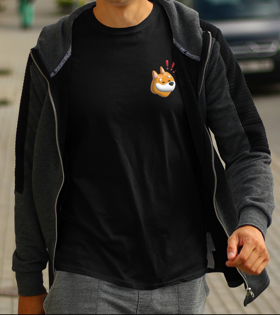 Mediagiraffes $Bonk Emoji Dog With Exclamation Marks T-Shirt