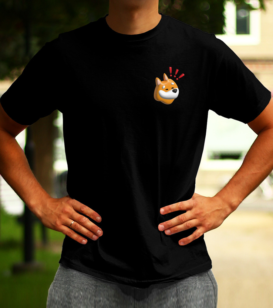 Mediagiraffes $Bonk Emoji Dog With Exclamation Marks T-Shirt