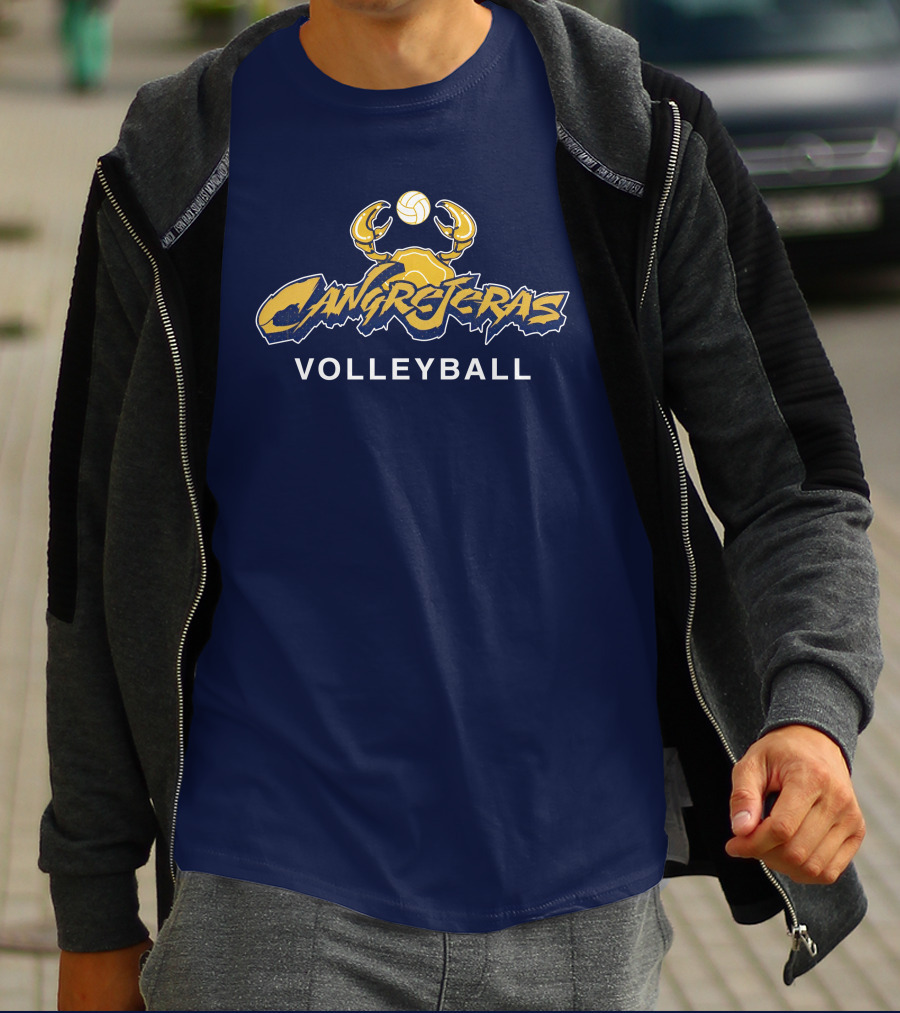 Cangrejeras Volleyball Team Logo With Crab And Volleyball T-Shirt
