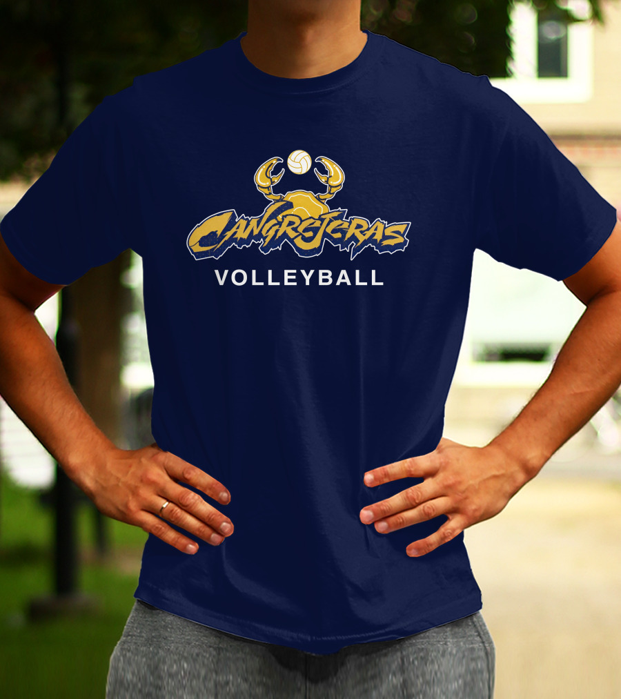 Cangrejeras Volleyball Team Logo With Crab And Volleyball T-Shirt