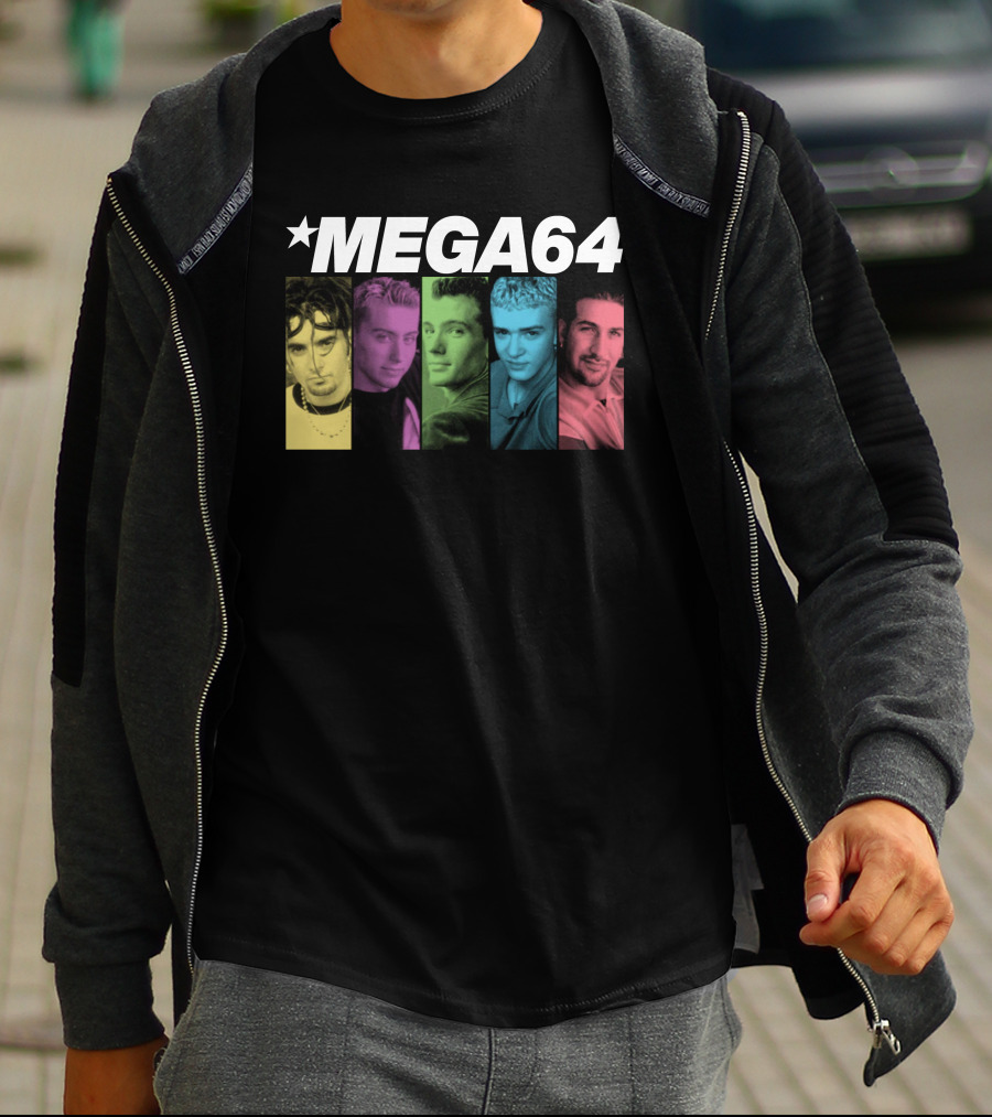 Mega64 Boy Band Colorful Pop Culture Portraits T-Shirt