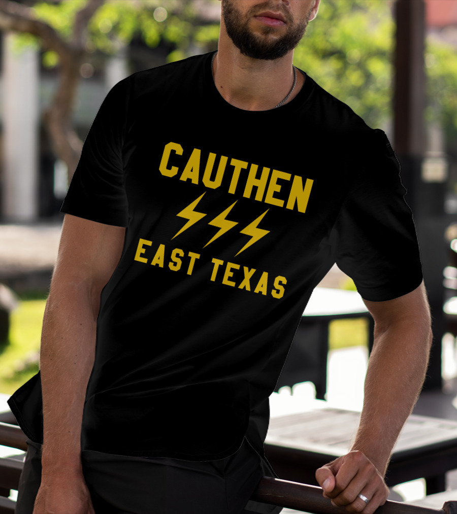 Cauthen East Texas Lightning Bolt Motif T-Shirt