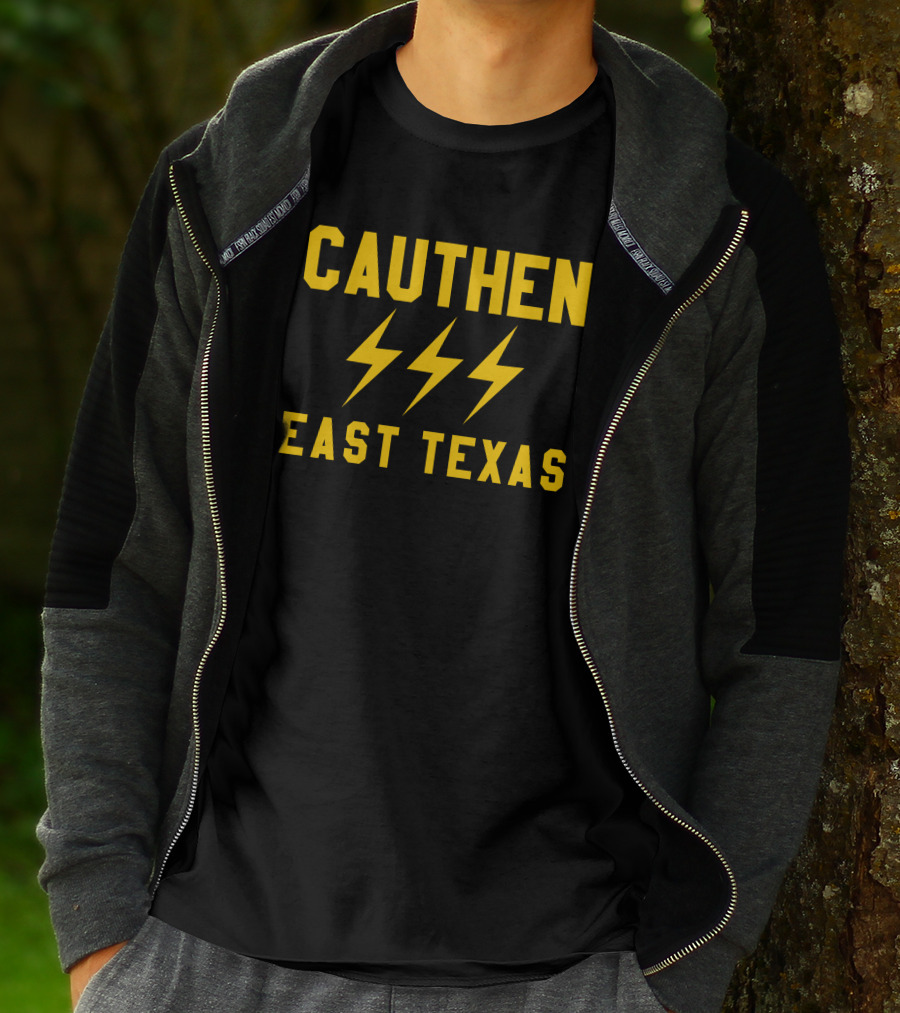 Cauthen East Texas Lightning Bolt Motif T-Shirt