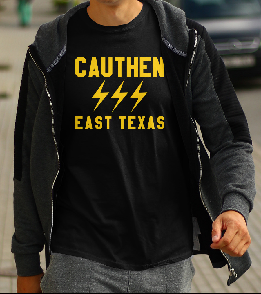 Cauthen East Texas Lightning Bolt Motif T-Shirt