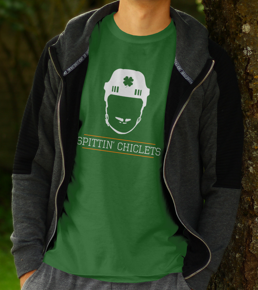 Spittin Chiclets Hockey Helmet Clover Green T-Shirt