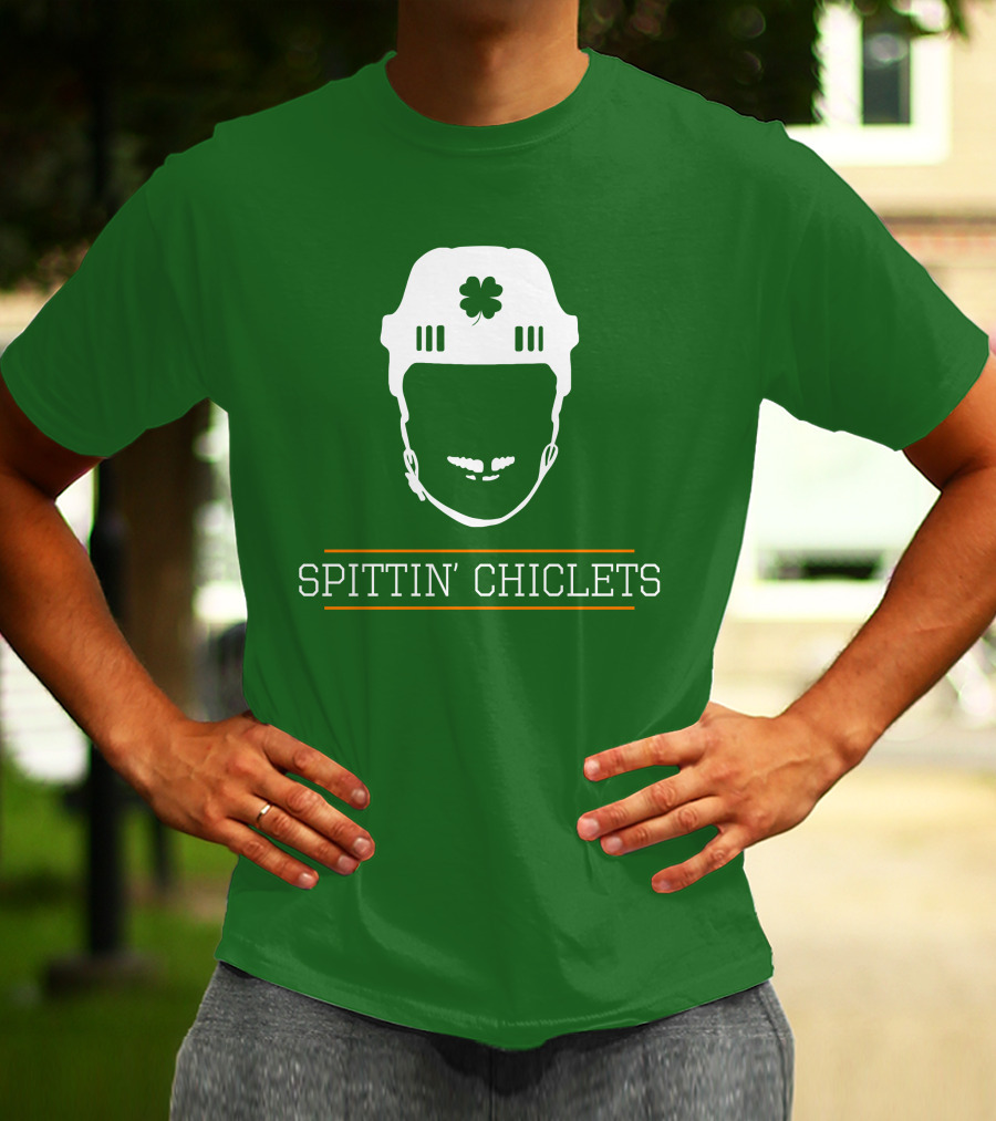 Spittin Chiclets Hockey Helmet Clover Green T-Shirt