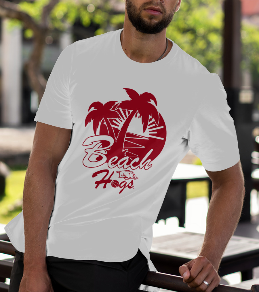 Beach Hogs Palms Sunset Razorbacks T-Shirt