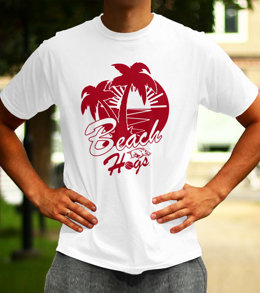Beach Hogs Palms Sunset Razorbacks T-Shirt