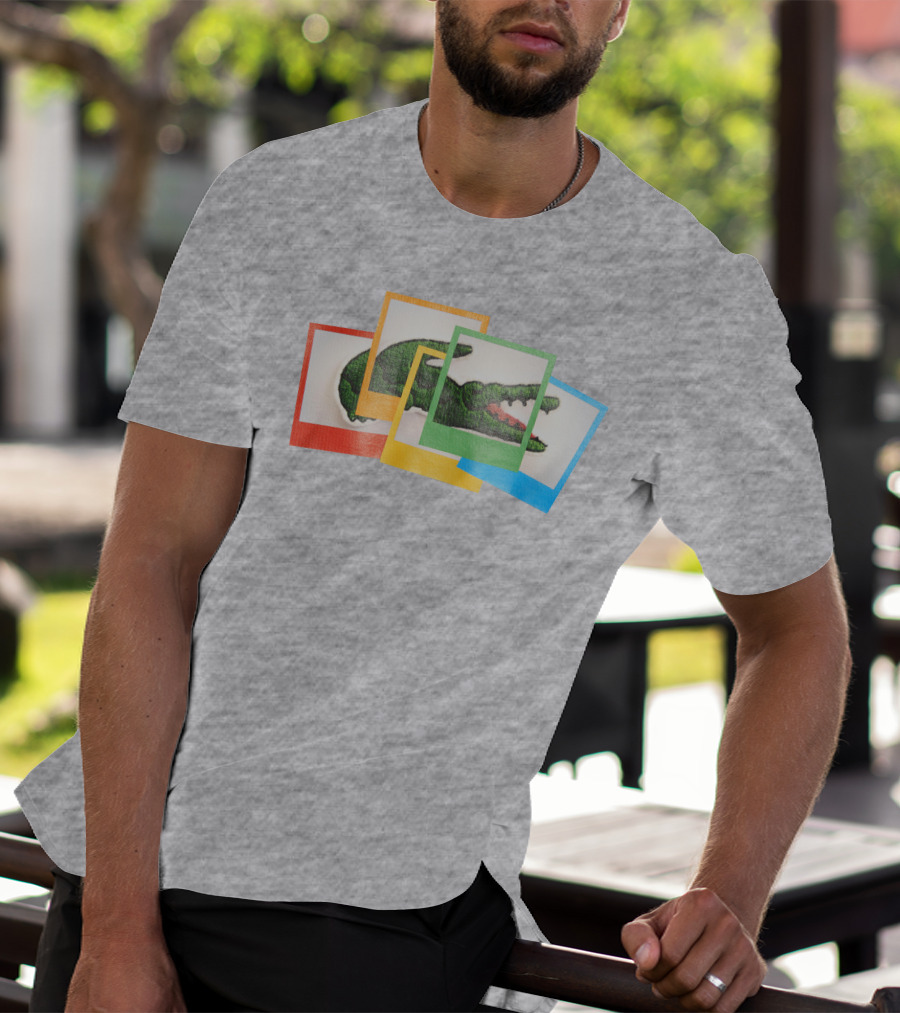 Lacoste Live X Polaroid Loose Fit Multicolor Crocodile Frame T-Shirt