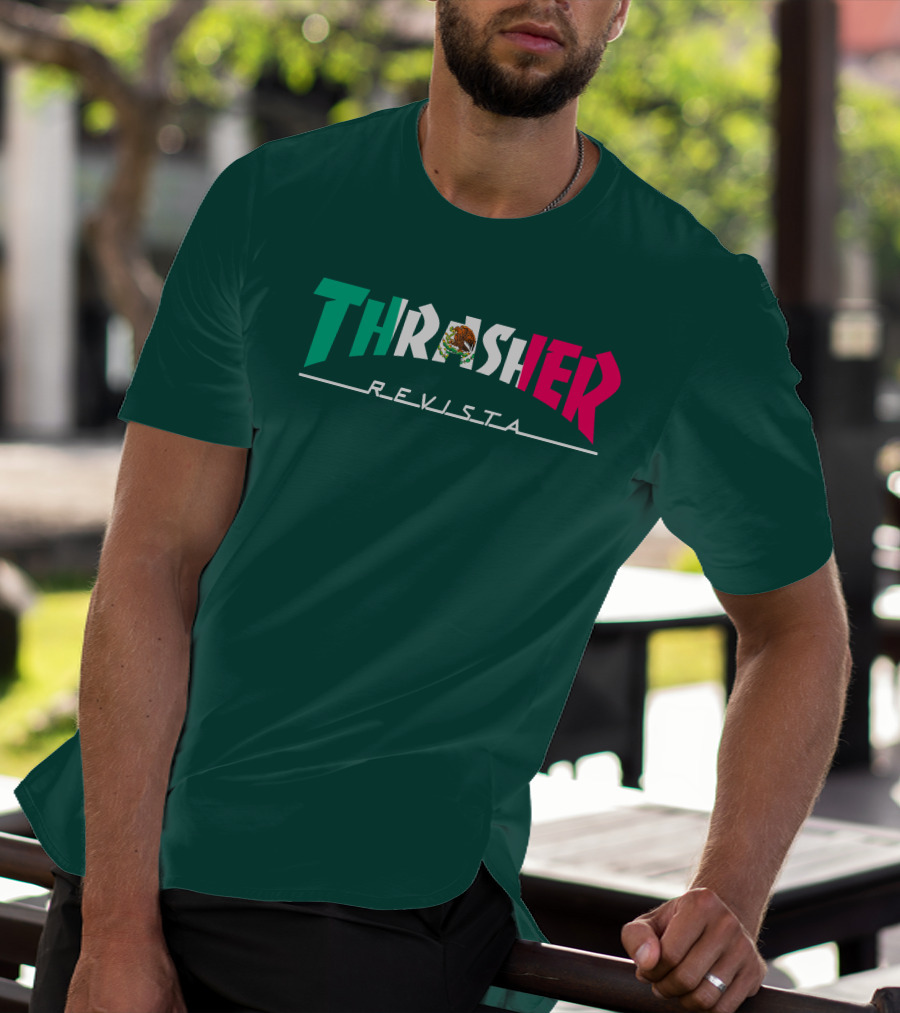 Thrasher Revista Mexican Flag Colors T-Shirt
