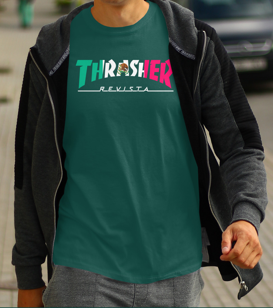 Thrasher Revista Mexican Flag Colors T-Shirt