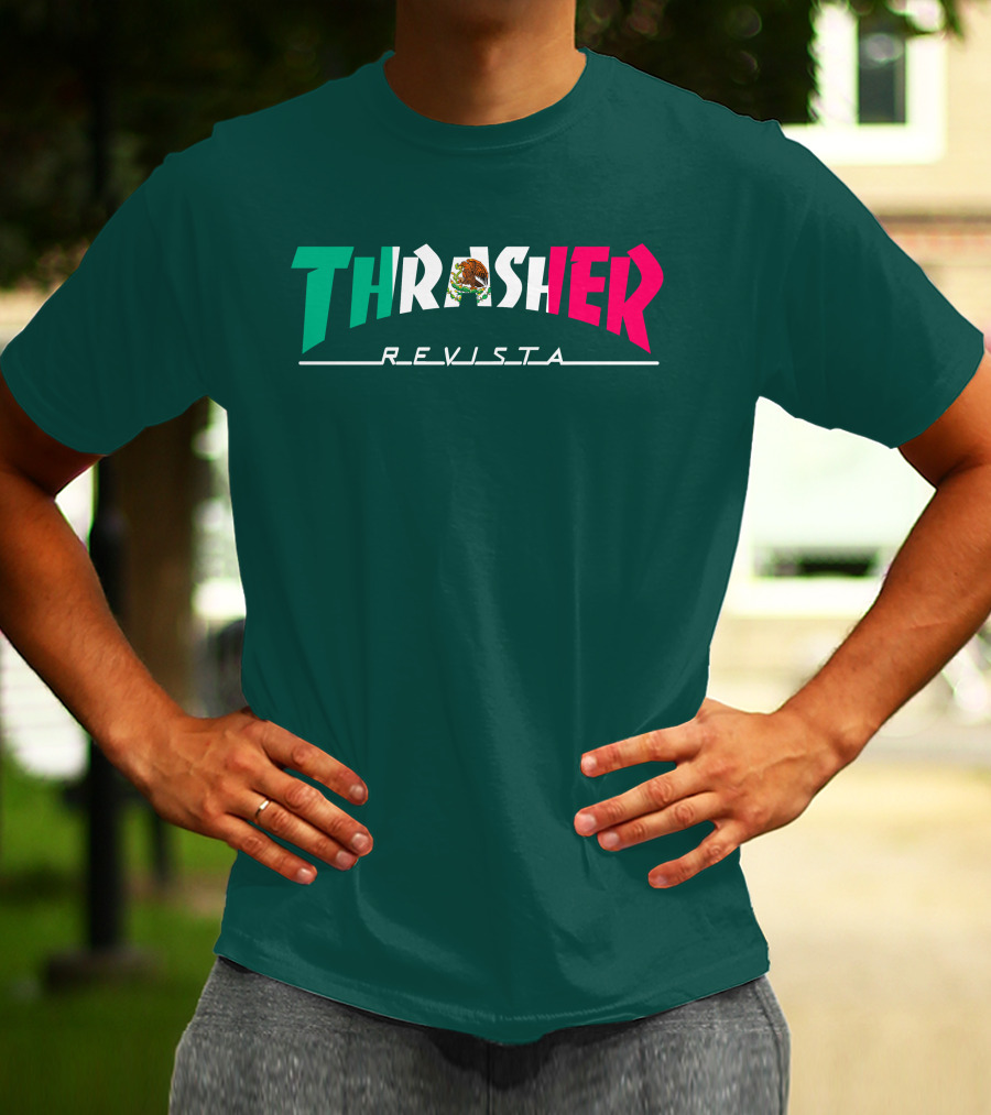 Thrasher Revista Mexican Flag Colors T-Shirt