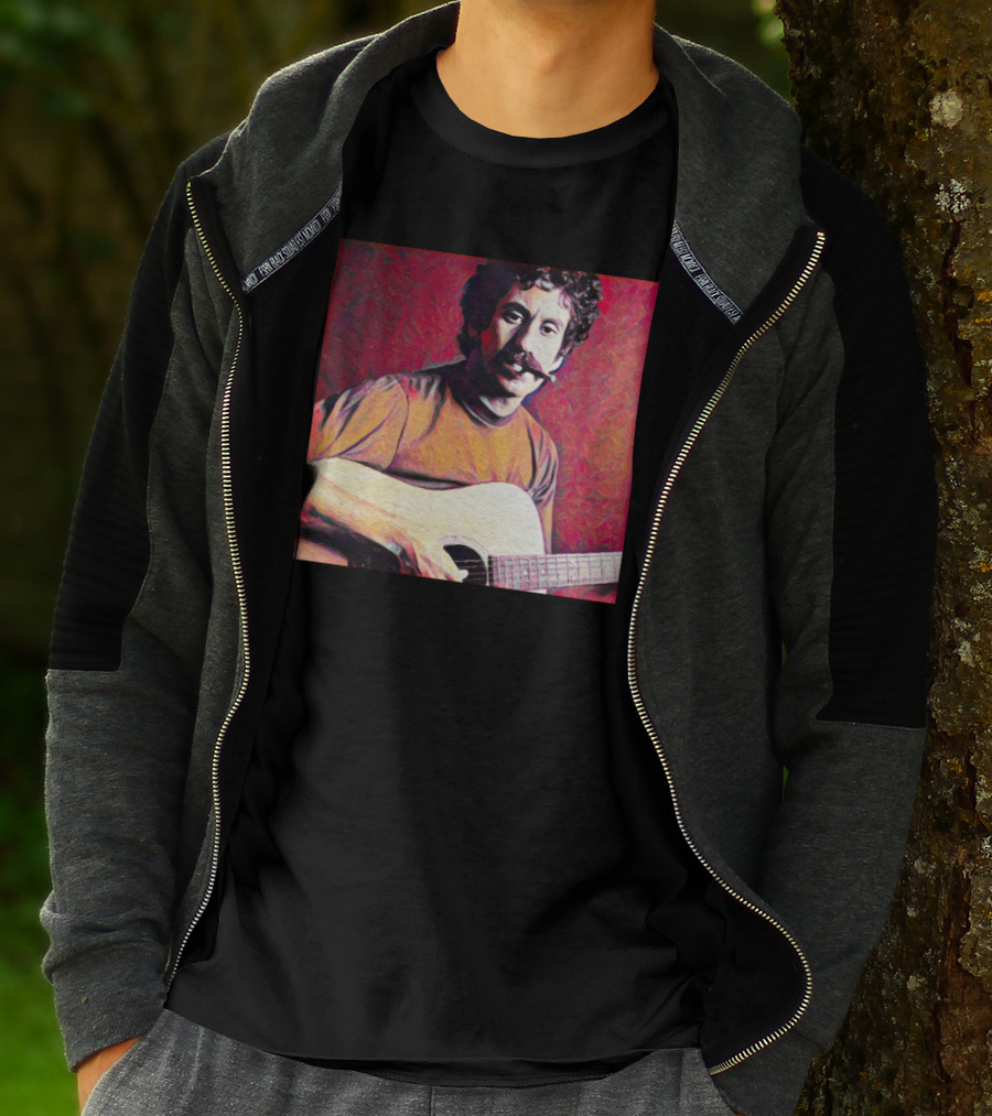 Jim Croce Playing Acoustic Guitar T-Shirt
