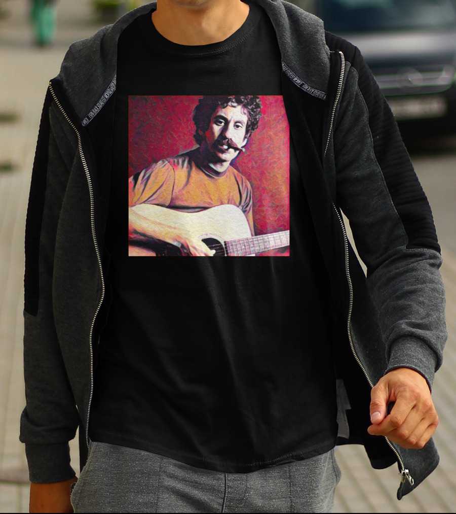 Jim Croce Playing Acoustic Guitar T-Shirt