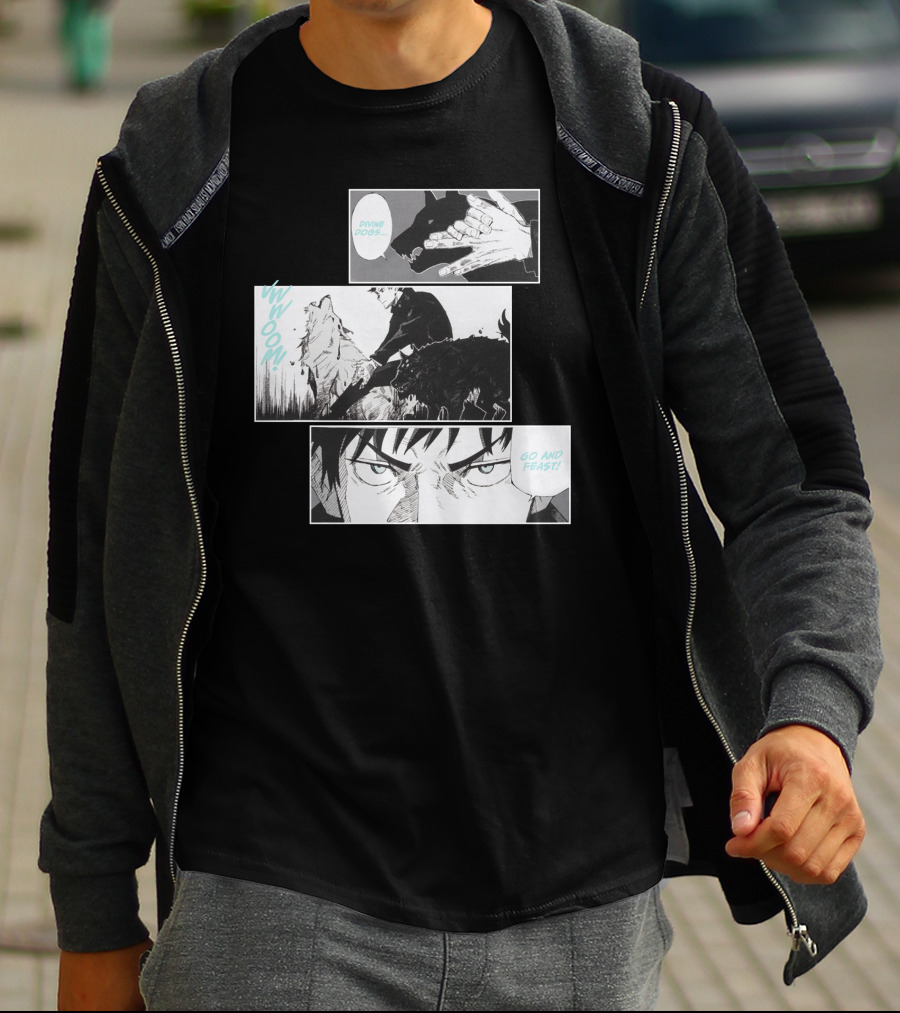 Shonen Jump Jujutsu Kaisen Megumi Divine Dogs Go And Feast T-Shirt