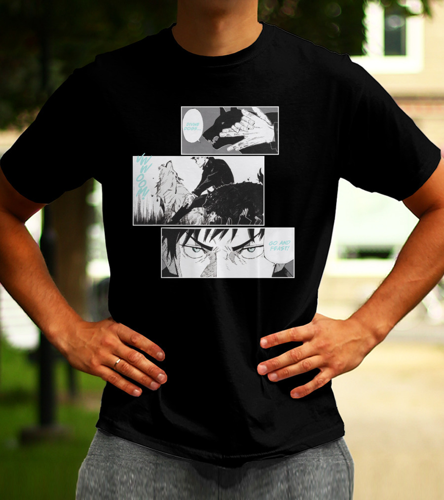Shonen Jump Jujutsu Kaisen Megumi Divine Dogs Go And Feast T-Shirt