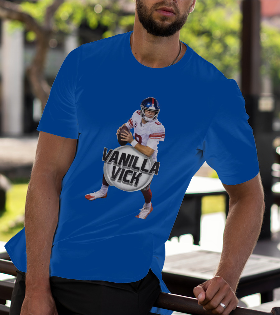 Vanilla Vick Football Quarterback Blue Jersey T-Shirt