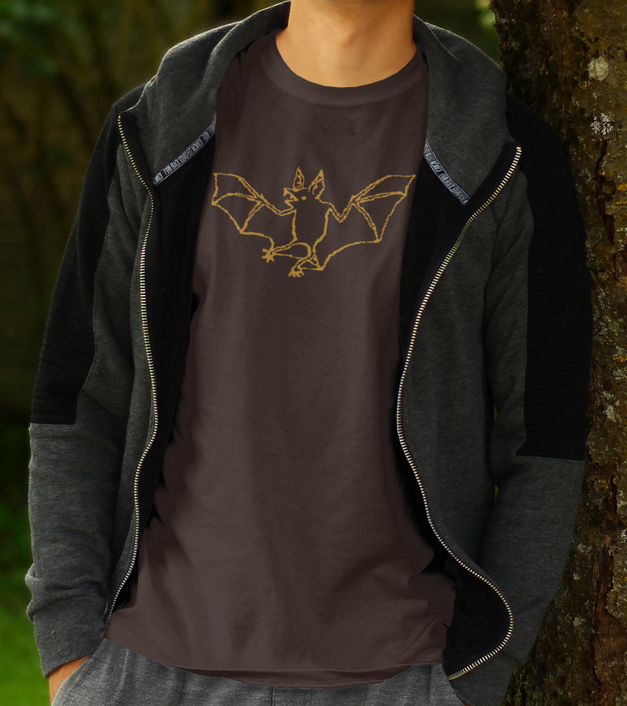 Cave Town Bat Sketch Knit T-Shirt