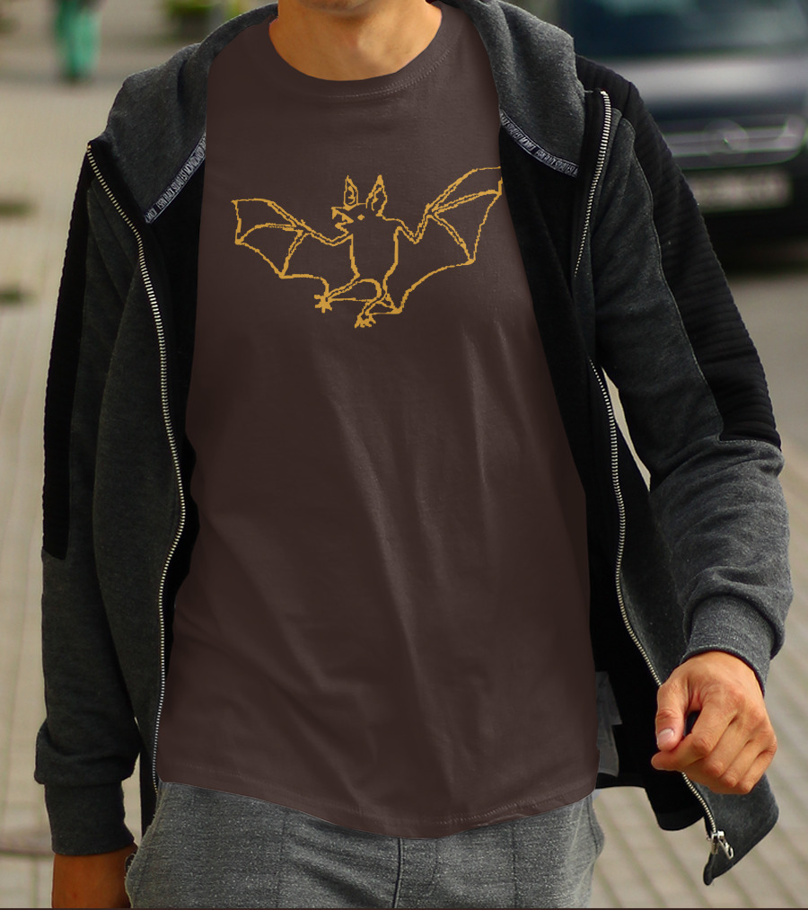 Cave Town Bat Sketch Knit T-Shirt