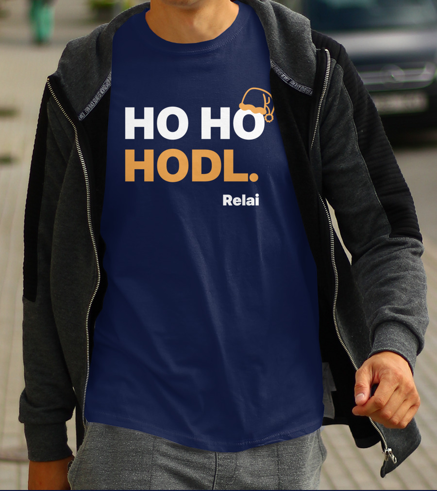 Ho Ho Hodl Relai Christmas Santa Hat Bitcoin T-Shirt