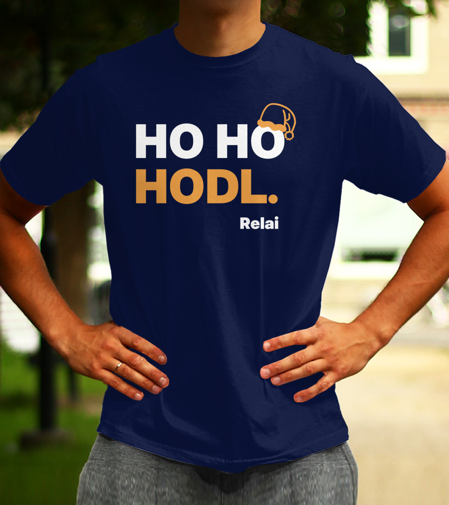 Ho Ho Hodl Relai Christmas Santa Hat Bitcoin T-Shirt