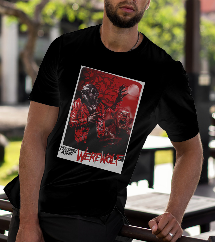 Motionless In White Werewolf Colortest Lurking In The Dark Red Moon Horror Scene T-Shirt