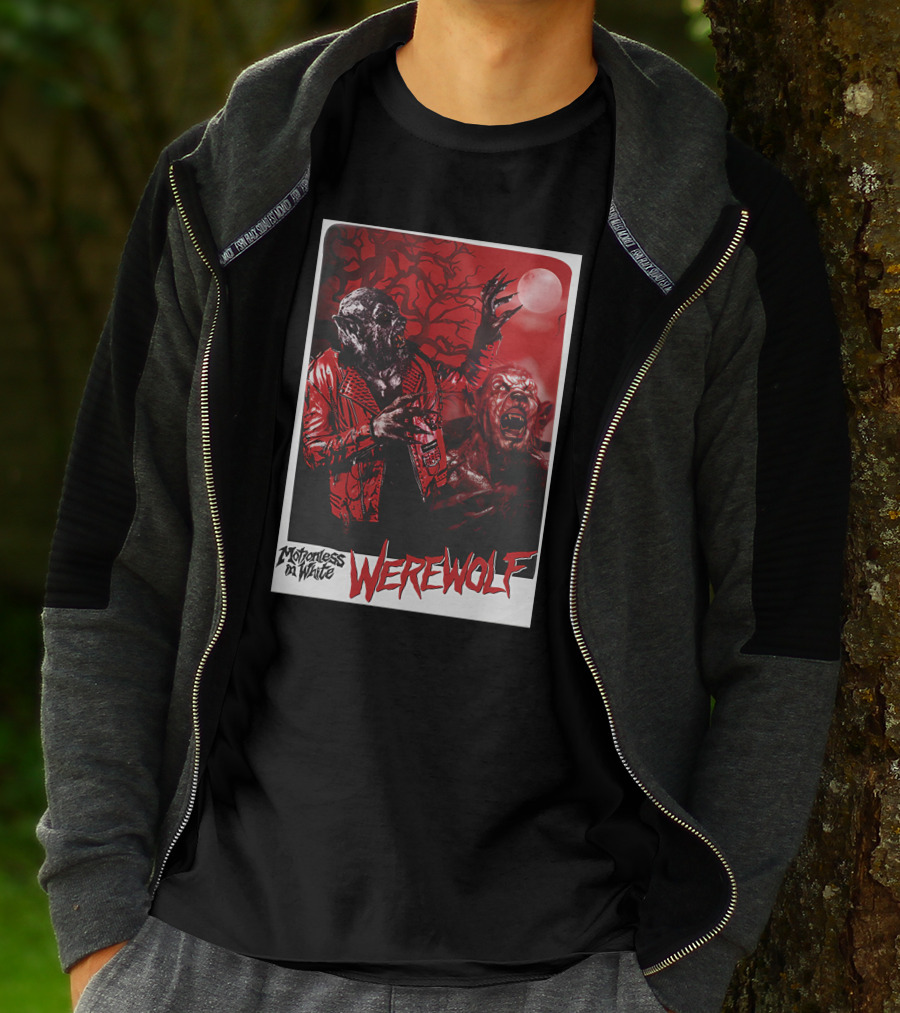 Motionless In White Werewolf Colortest Lurking In The Dark Red Moon Horror Scene T-Shirt