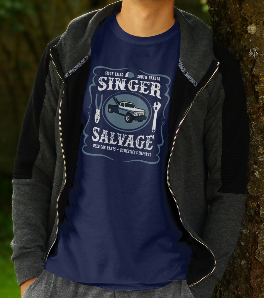Sioux Falls South Dakota Singer Salvage Used Car Parts Domestics Imports T-Shirt
