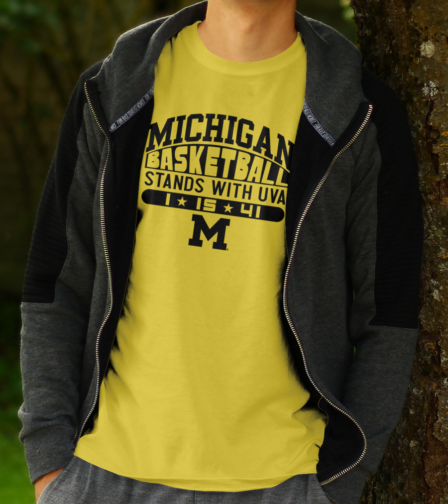 Michigan Basketball Stands With Uva 1 15 41 M T-Shirt