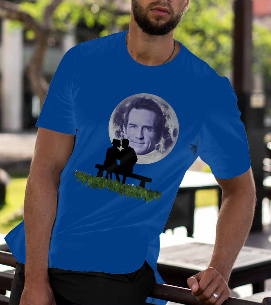 Beneath The Probst Moon Romantic Silhouette Bench Scene T-Shirt