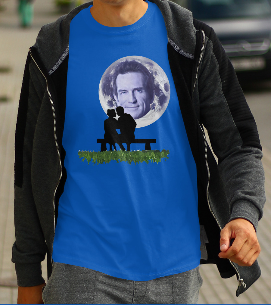 Beneath The Probst Moon Romantic Silhouette Bench Scene T-Shirt