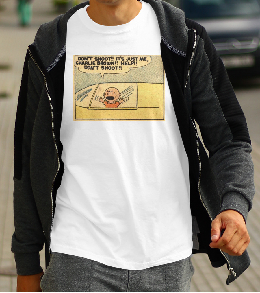 Don't Shoot It's Just Me Charlie Brown Help Don't Shoot T-Shirt