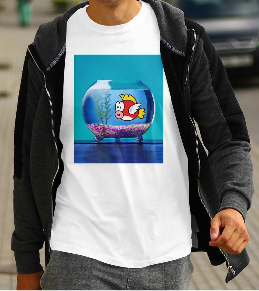 Nintendo Mario Cheep Cheep Fish Bowl T-Shirt