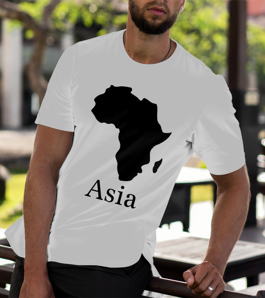 Asia Africa Map Optical Illusion T-Shirt