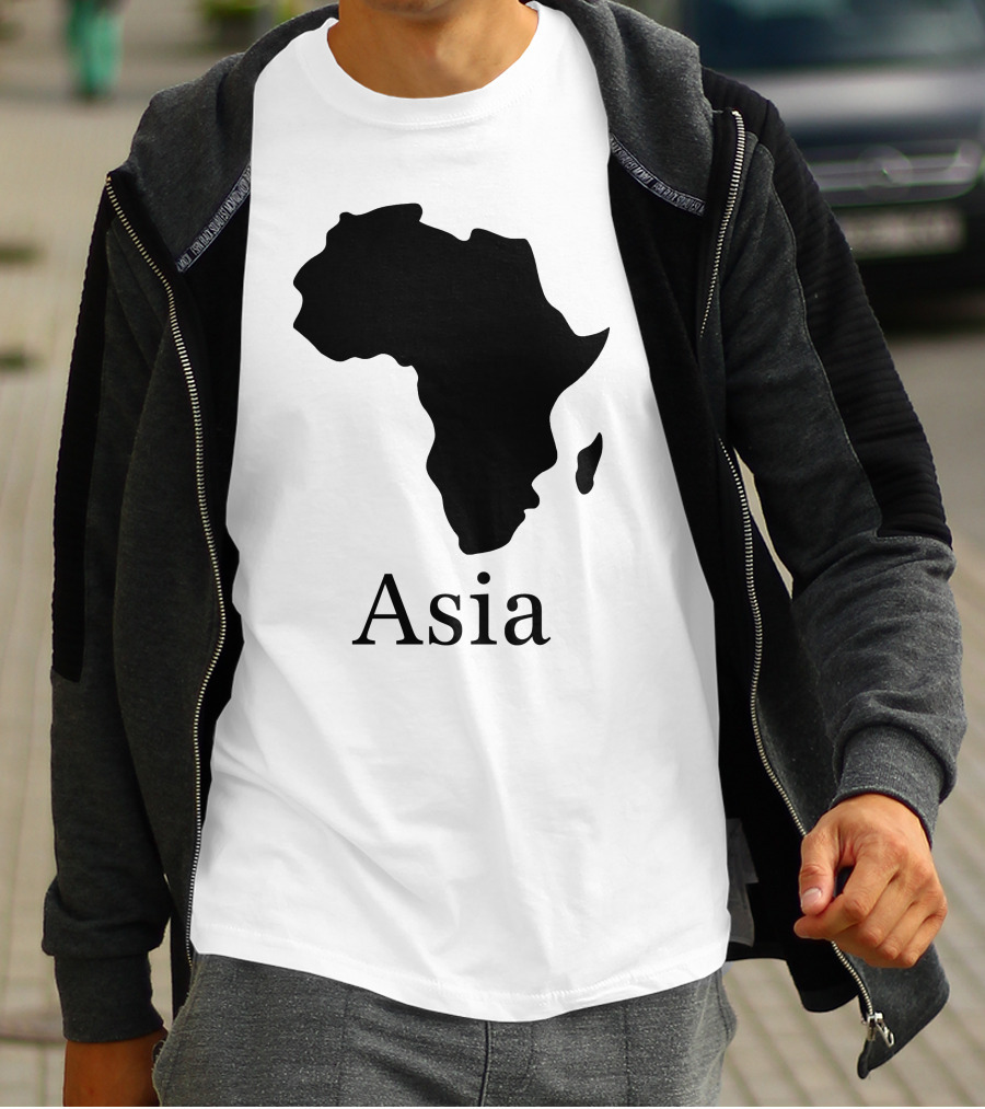 Asia Africa Map Optical Illusion T-Shirt