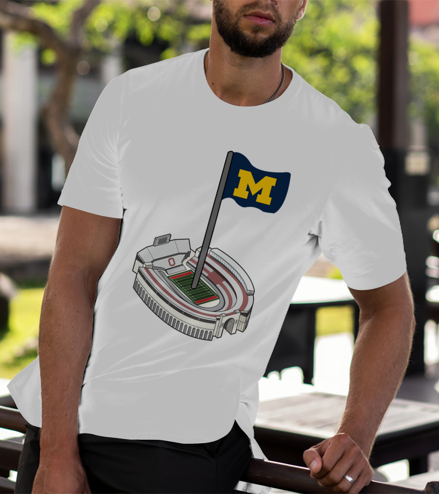 Britt Brianzivino Michigan Ohio Stadium Rivalry Flag T-Shirt
