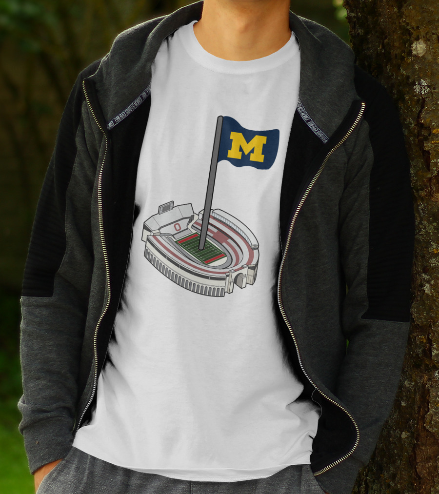 Britt Brianzivino Michigan Ohio Stadium Rivalry Flag T-Shirt